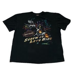 Screw It Let’s Ride Black Harley Davison T-shirt Mens 2XL Statesville, NC